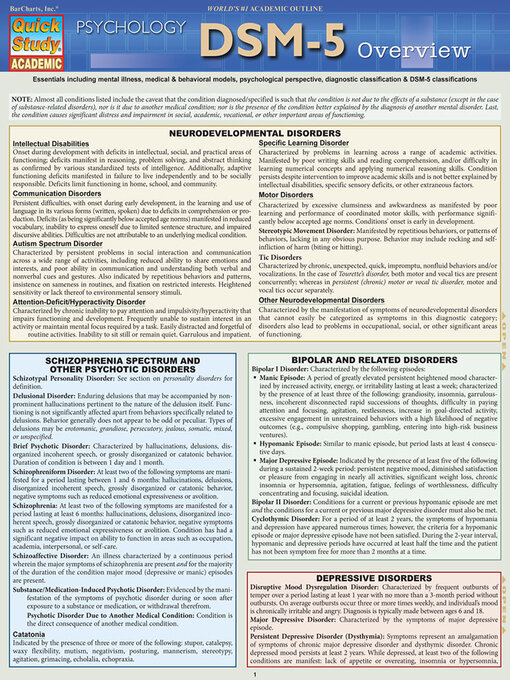 Title details for DSM-5 Overview by BarCharts, Inc. - Available